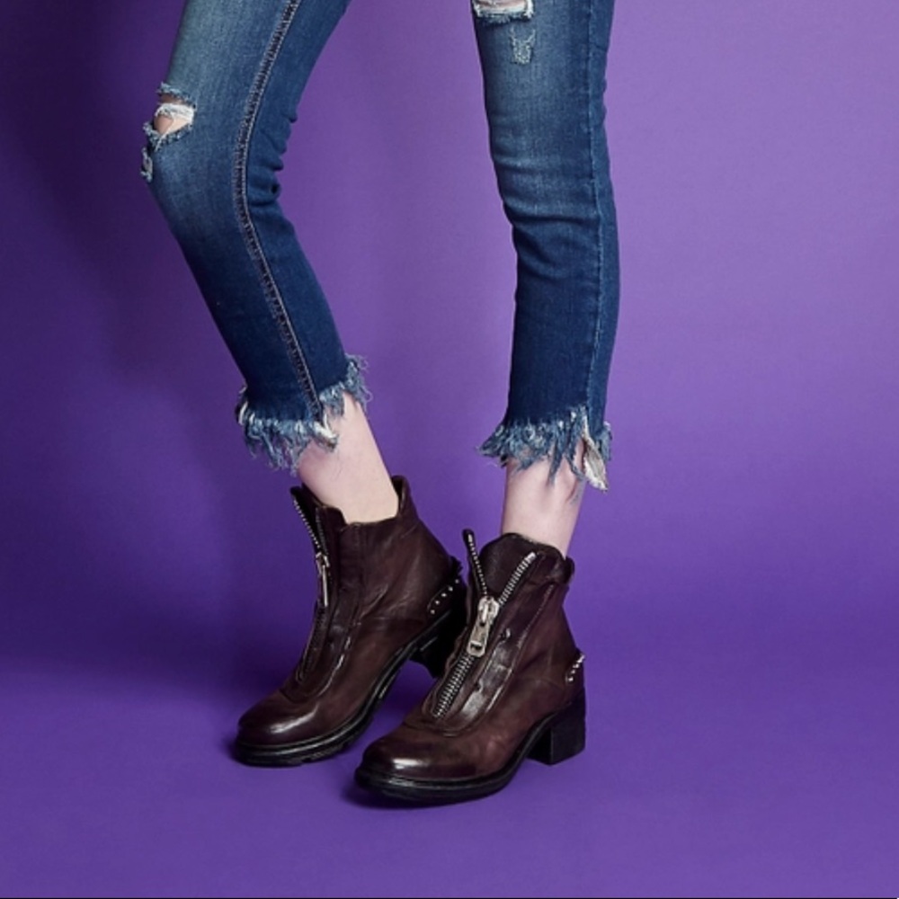 AS.98 Norville Eggplant Leather Boot